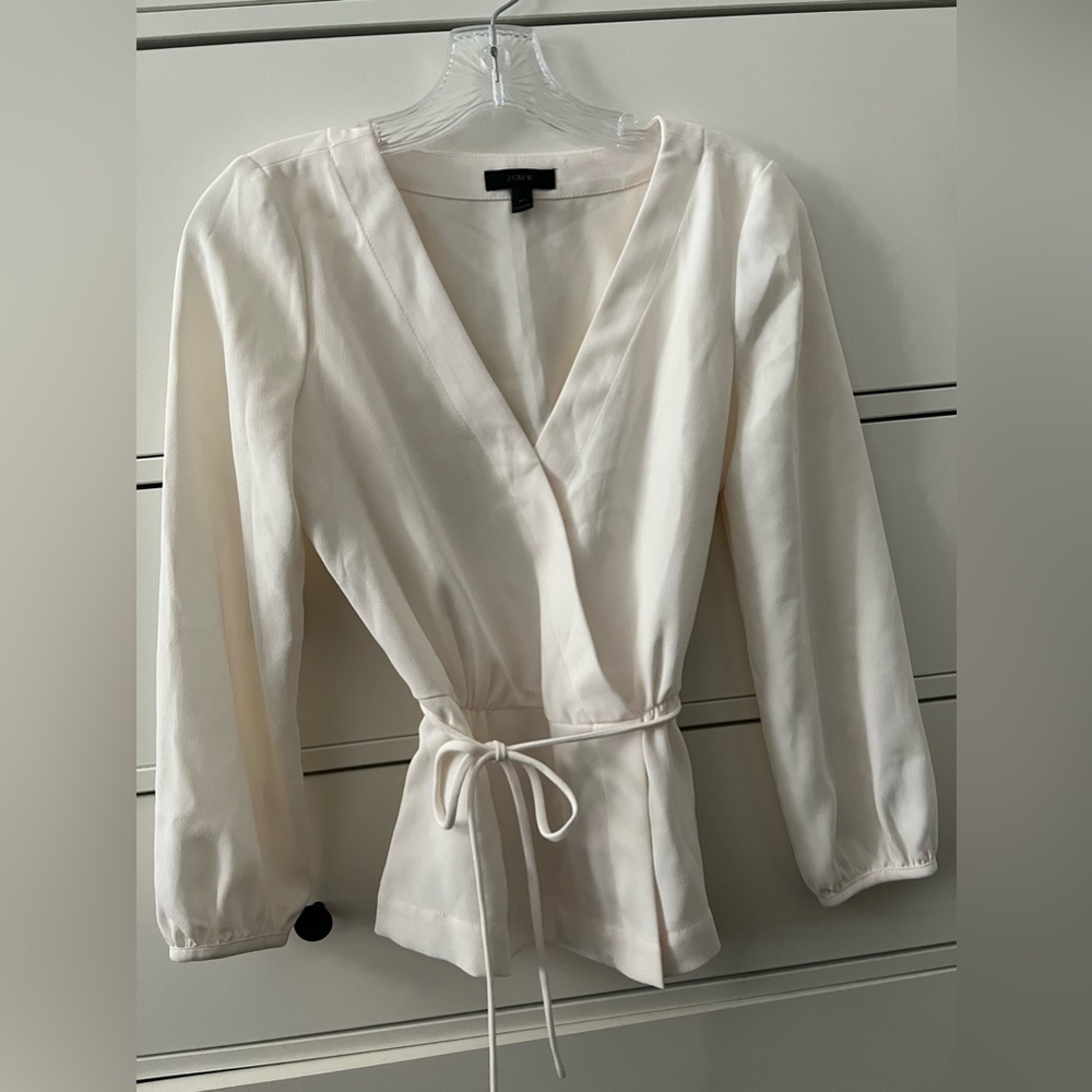 Jcrew white office top
